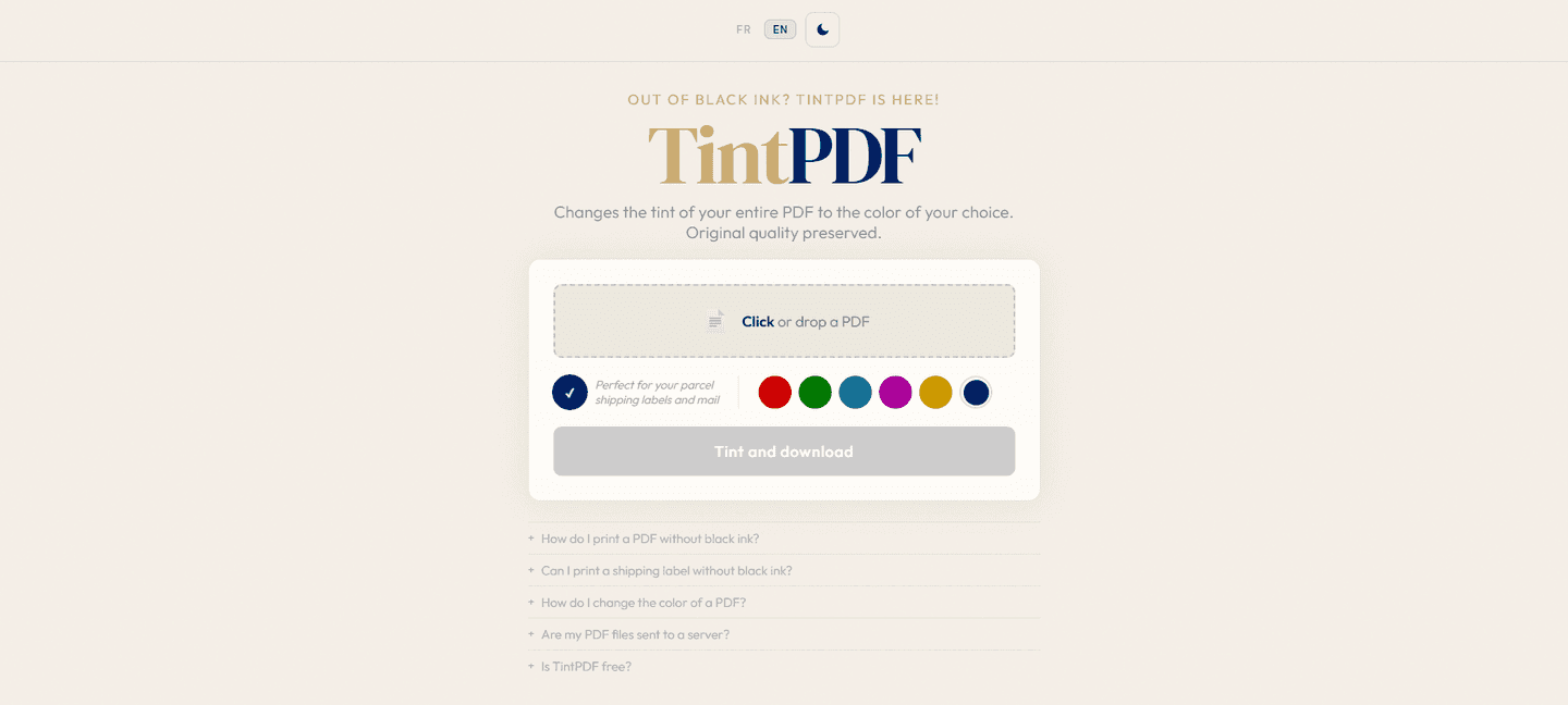 Capture d’écran de TintPDF